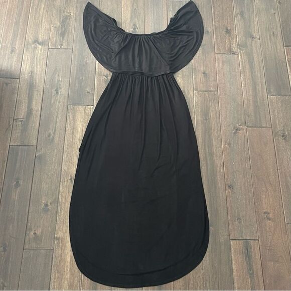Sweet Pea Black Off the Shoulder Maxi Dress S - Picture 1 of 5